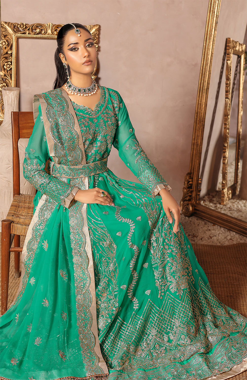 Unstitched 3 Piece Formal Embroidered Luxury Chiffon Suit