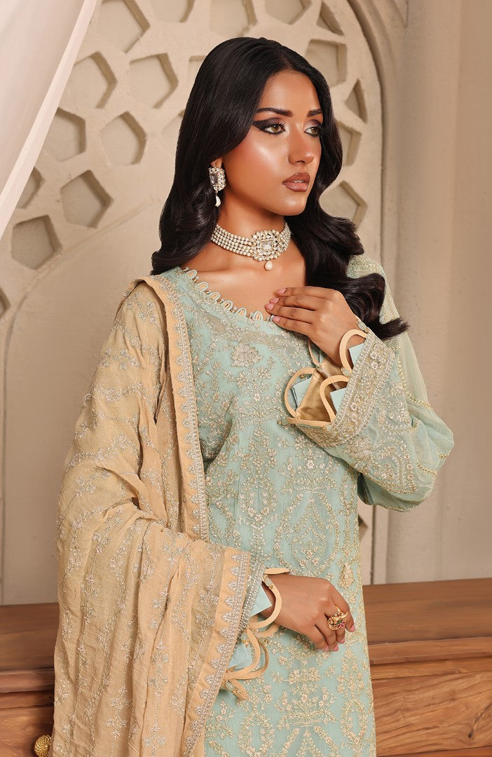 Unstitched 3 Piece Formal Embroidered Luxury Chiffon Suit