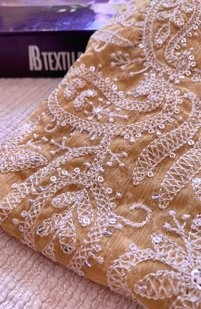 Unstitched Chiffon 3 Piece Embroidered Formal Suit