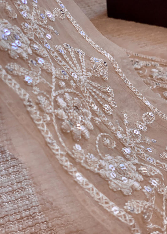 Unstitched Chiffon 3 Piece Embroidered Formal Suit
