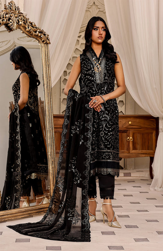 Unstitched 3 Piece Formal Embroidered Luxury Chiffon Suit