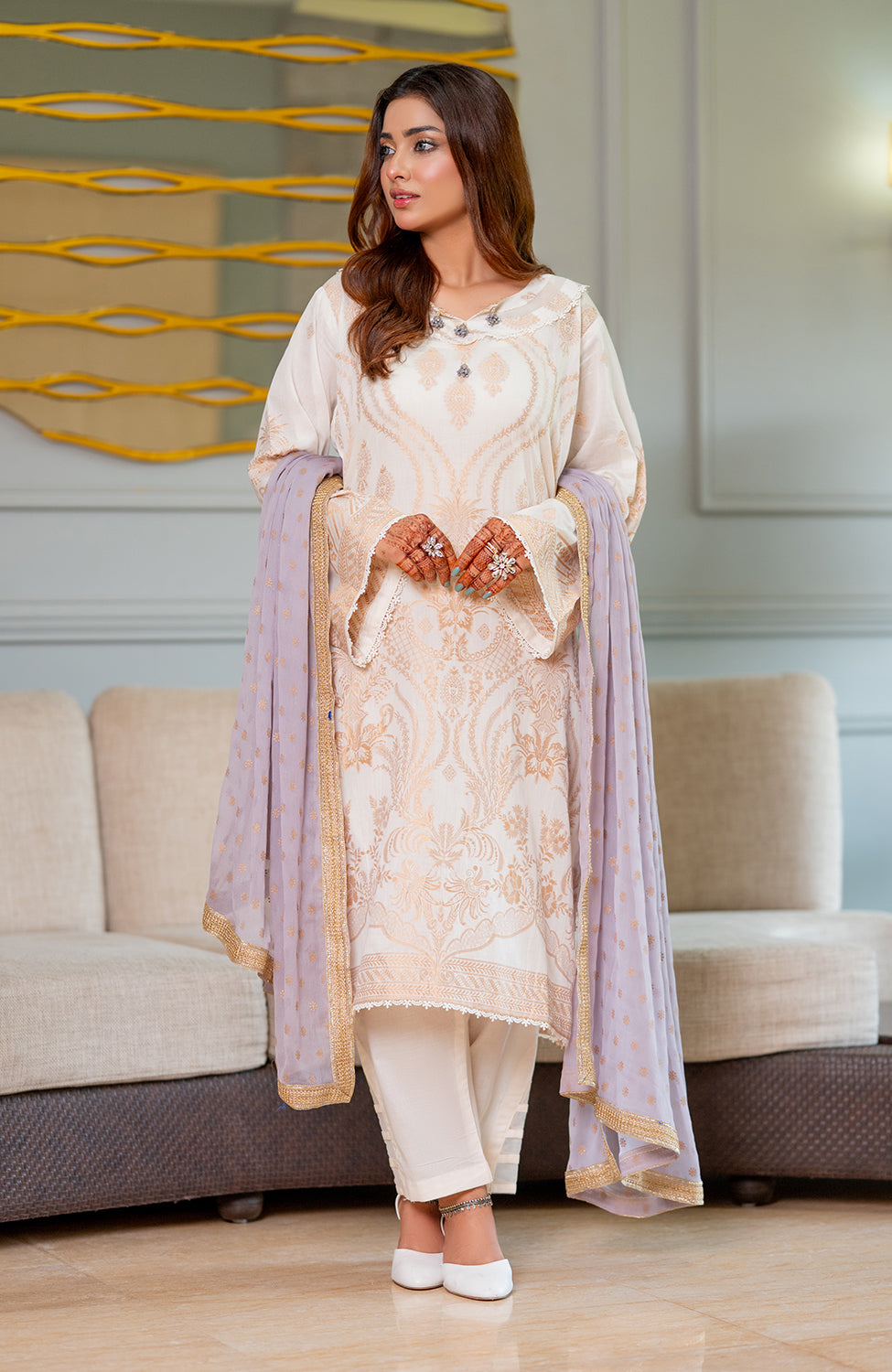 Ready to Wear 3 Piece Banarsi Lawn Formal Suit