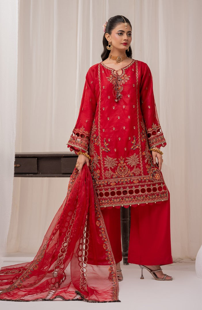 Ready to Wear 3 Piece Formal Embroidered Luxury Organza Suit