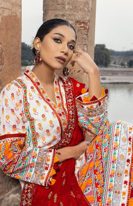 Unstitched 3 Piece Embroidered Lawn Suit