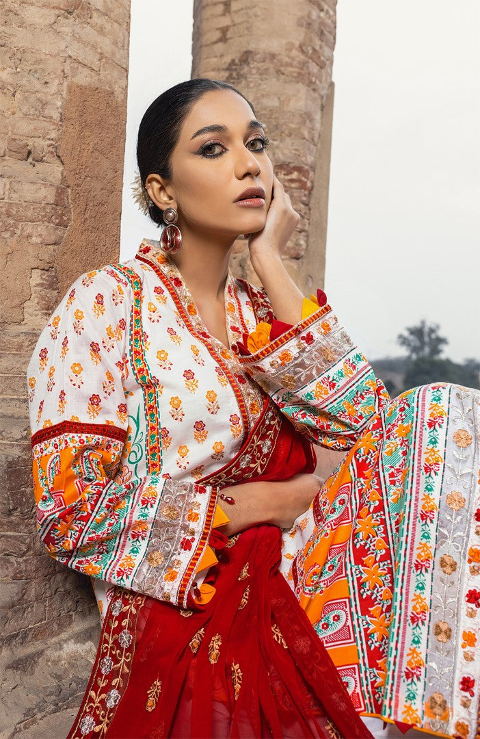Unstitched 3 Piece Embroidered Lawn Suit