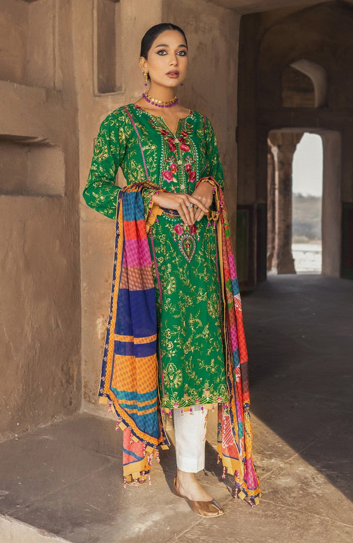 Unstitched 3 Piece Embroidered Lawn Suit