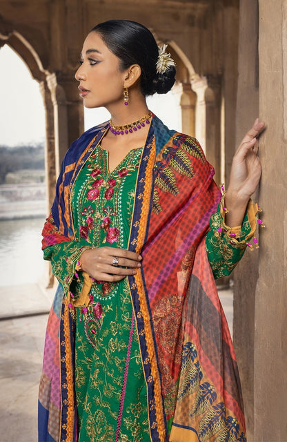 Unstitched 3 Piece Embroidered Lawn Suit