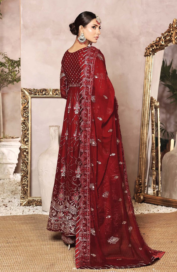 Unstitched 3 Piece Formal Embroidered Luxury Chiffon Suit