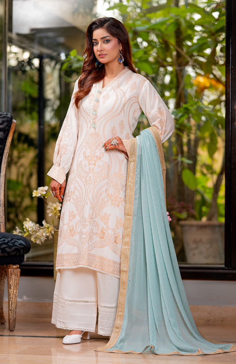 Ready to Wear 3 Piece Banarsi Lawn Formal Suit