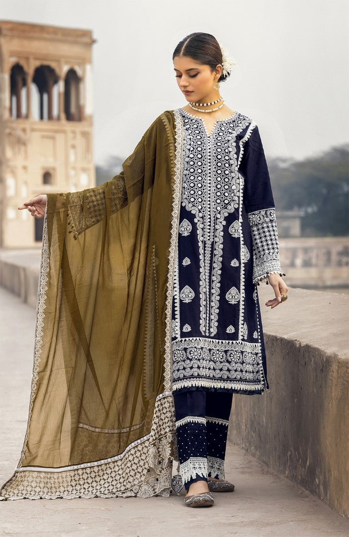 Unstitched 3 Piece Embroidered Lawn Suit