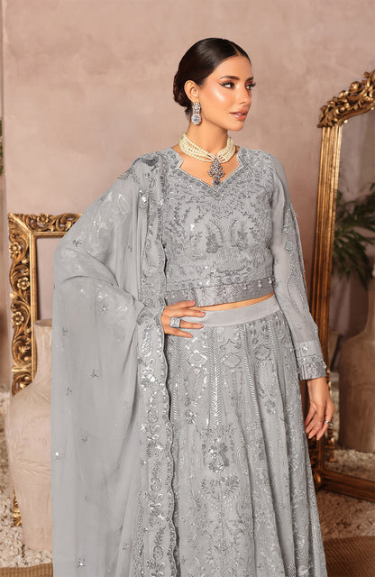 Unstitched 3 Piece Formal Embroidered Luxury Chiffon Suit