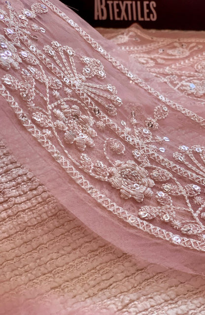 Unstitched Chiffon 3 Piece Embroidered Formal Suit