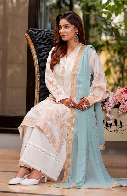 Ready to Wear 3 Piece Banarsi Lawn Formal Suit