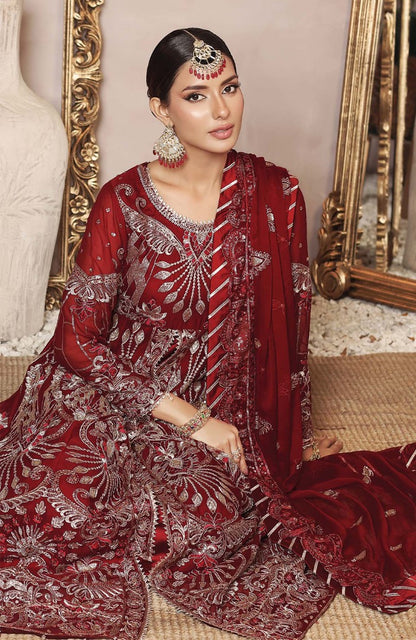 Unstitched 3 Piece Formal Embroidered Luxury Chiffon Suit