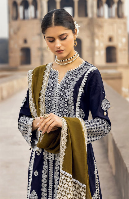 Unstitched 3 Piece Embroidered Lawn Suit
