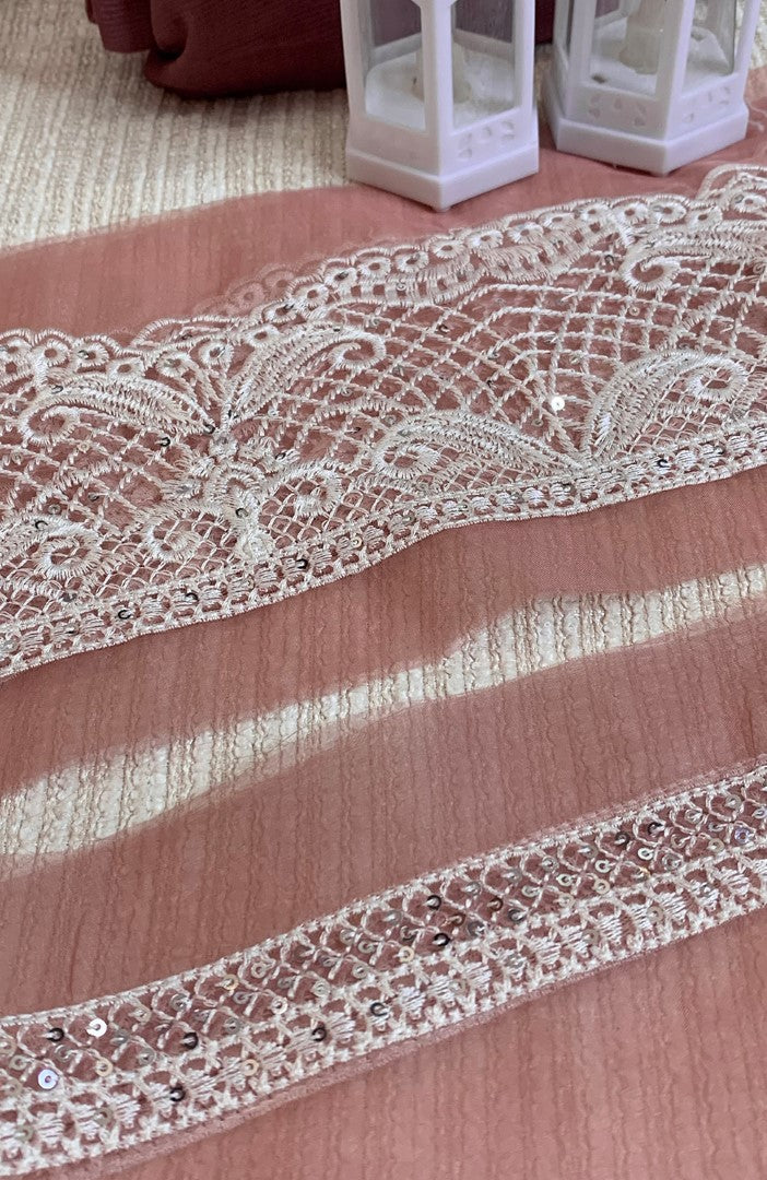 Unstitched Chiffon 3 Piece Embroidered Formal Suit