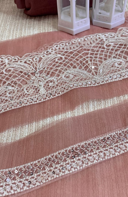 Unstitched Chiffon 3 Piece Embroidered Formal Suit