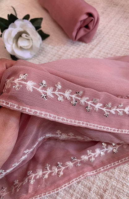 Unstitched Chiffon 3 Piece Embroidered Formal Suit