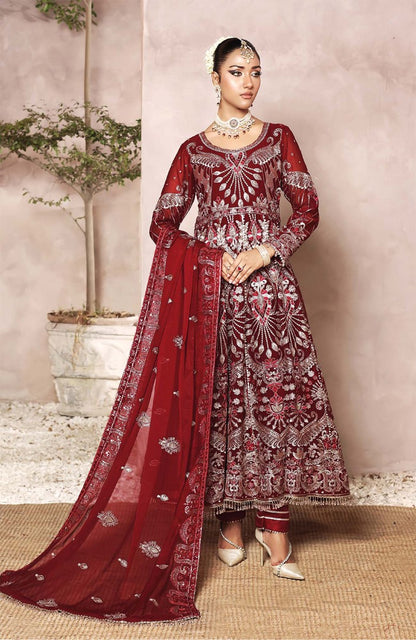 Unstitched 3 Piece Formal Embroidered Luxury Chiffon Suit
