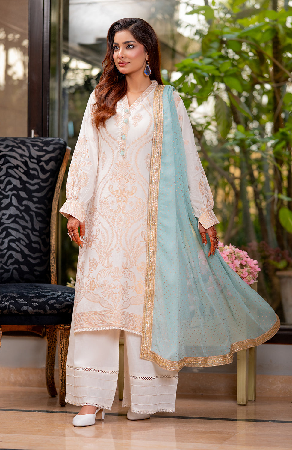 Ready to Wear 3 Piece Banarsi Lawn Formal Suit