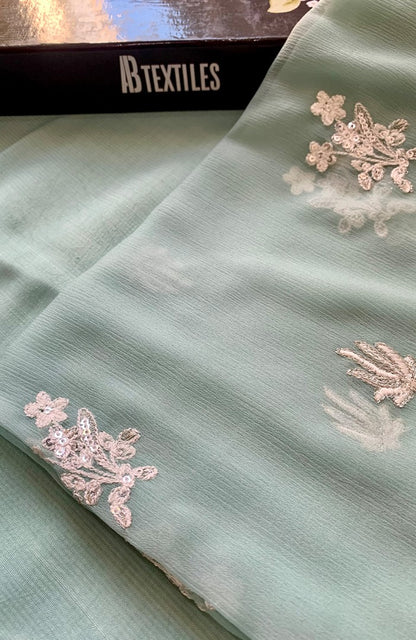 Unstitched Chiffon 3 Piece Embroidered Formal Suit