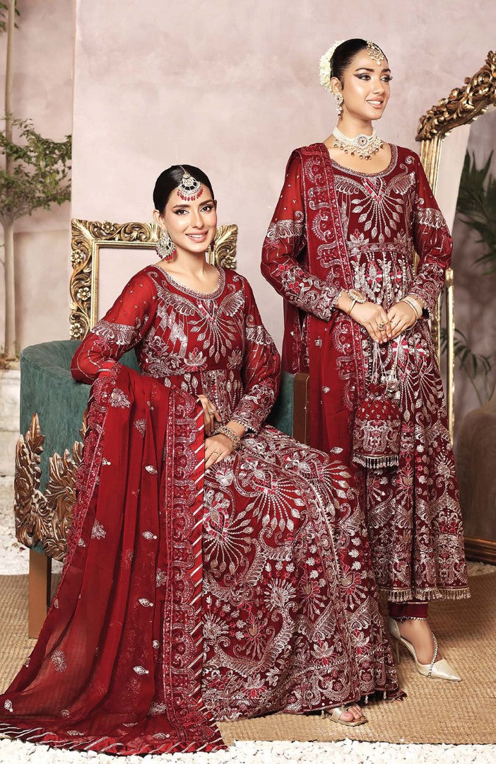 Unstitched 3 Piece Formal Embroidered Luxury Chiffon Suit