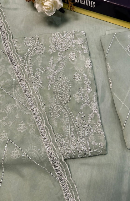Unstitched Chiffon 3 Piece Embroidered Formal Suit