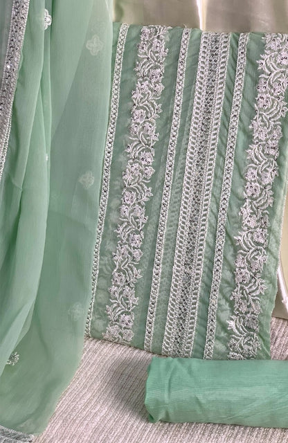 Unstitched Chiffon 3 Piece Embroidered Formal Suit