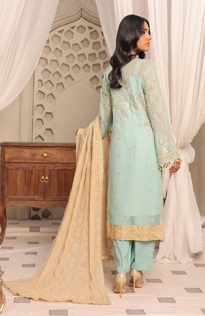 Unstitched 3 Piece Formal Embroidered Luxury Chiffon Suit