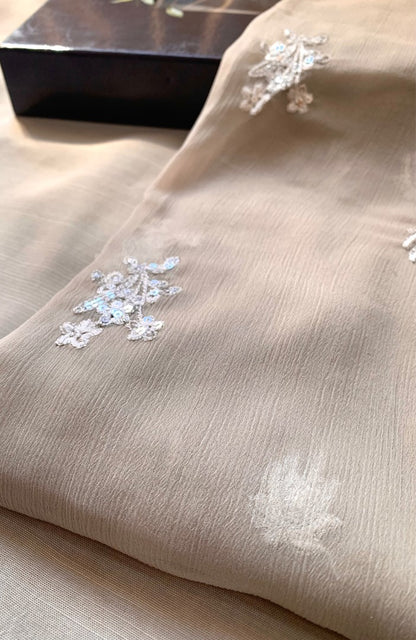 Unstitched Chiffon 3 Piece Embroidered Formal Suit