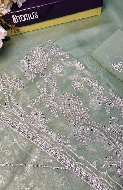 Unstitched Chiffon 3 Piece Embroidered Formal Suit