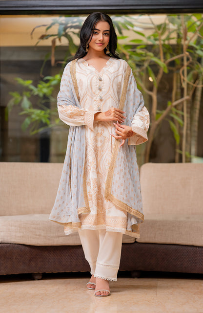 Ready to Wear 3 Piece Banarsi Lawn Formal Suit