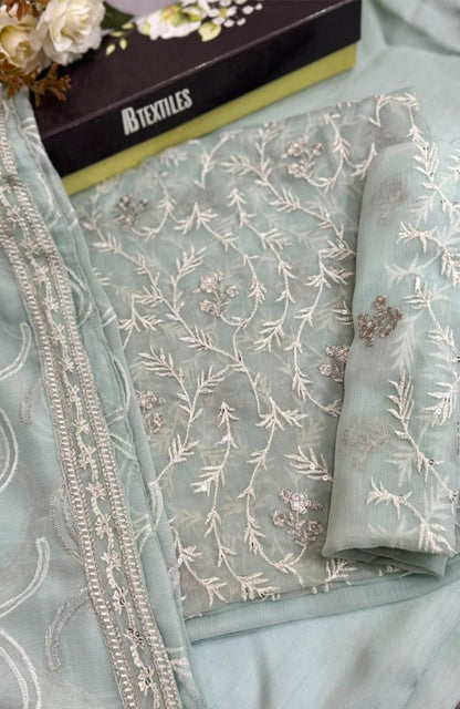 Unstitched Chiffon 3 Piece Embroidered Formal Suit