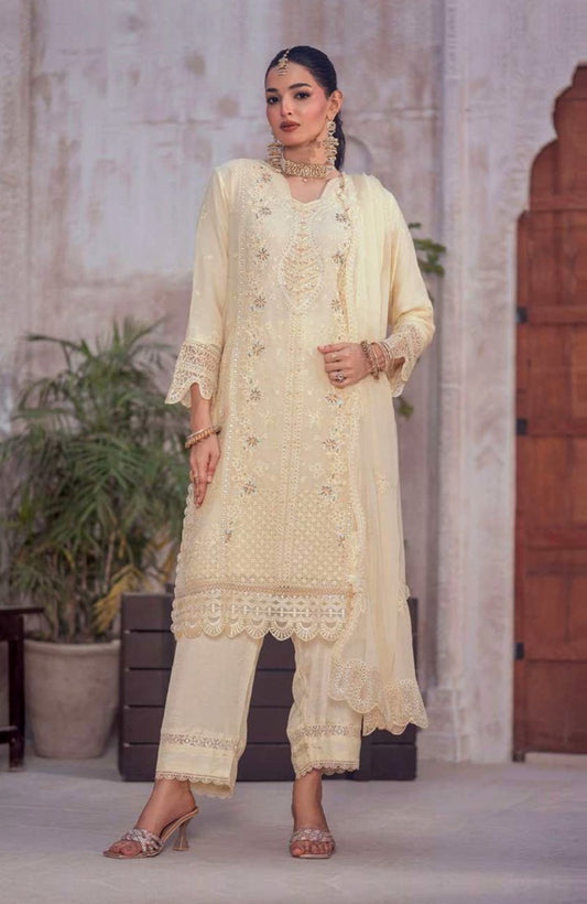 Ready to Wear 3 Piece Formal Embroidered Luxury Chiffon Suit