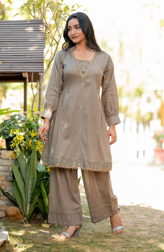 Ready to Wear 2 Piece Jacquard Lawn Formal Suit