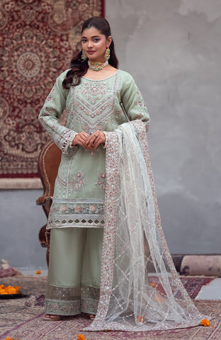 Ready to Wear 3 Piece Formal Embroidered Organza Suit
