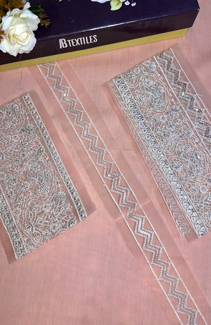 Unstitched Chiffon 3 Piece Embroidered Formal Suit
