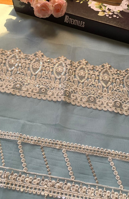 Unstitched Chiffon 3 Piece Embroidered Formal Suit