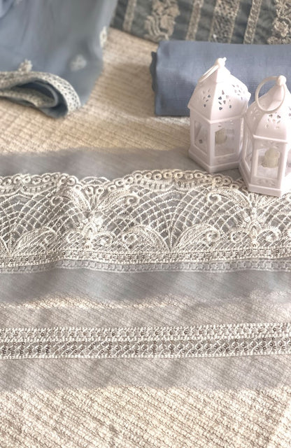 Unstitched Chiffon 3 Piece Embroidered Formal Suit