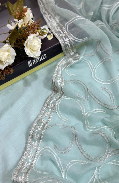 Unstitched Chiffon 3 Piece Embroidered Formal Suit