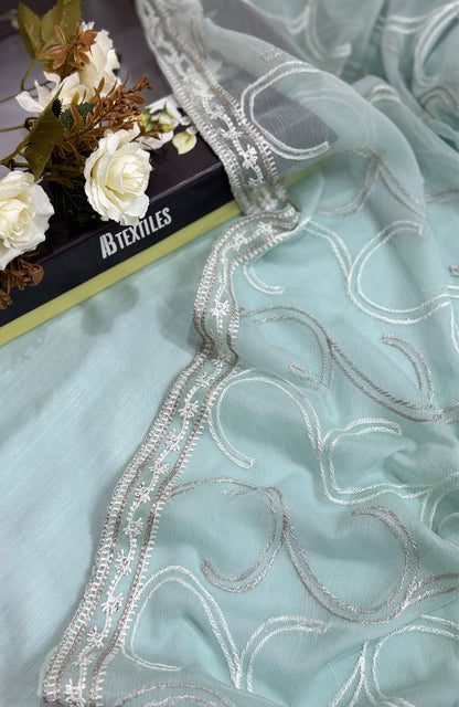 Unstitched Chiffon 3 Piece Embroidered Formal Suit