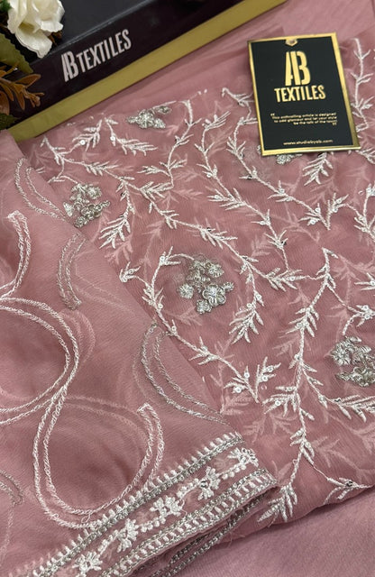 Unstitched Chiffon 3 Piece Embroidered Formal Suit