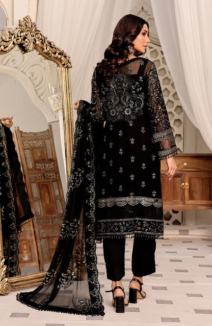 Unstitched 3 Piece Formal Embroidered Luxury Chiffon Suit