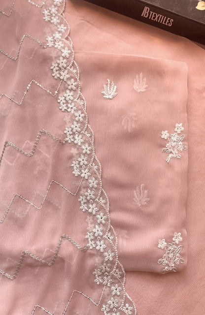 Unstitched Chiffon 3 Piece Embroidered Formal Suit