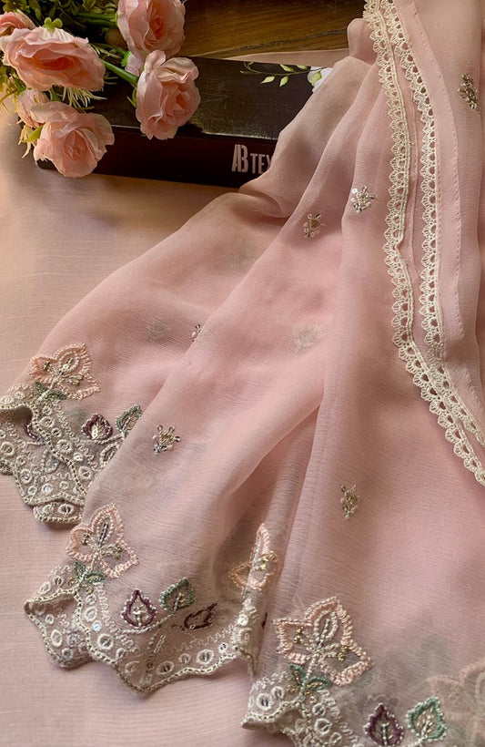 Unstitched Chiffon 3 Piece Embroidered Formal Suit