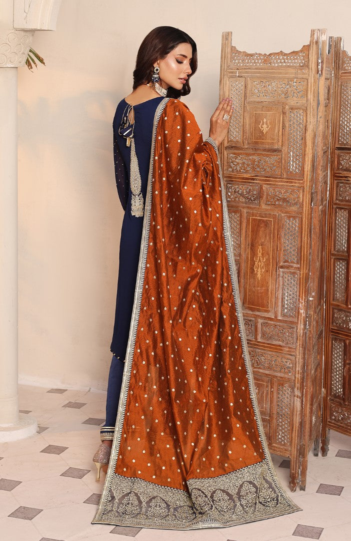 Unstitched 3 Piece Formal Embroidered Luxury Chiffon Suit
