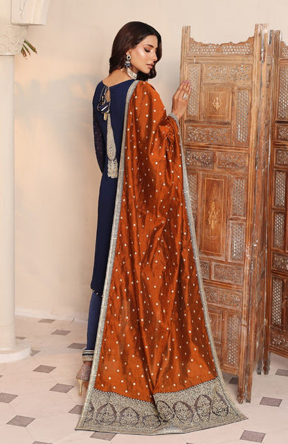 Unstitched 3 Piece Formal Embroidered Luxury Chiffon Suit