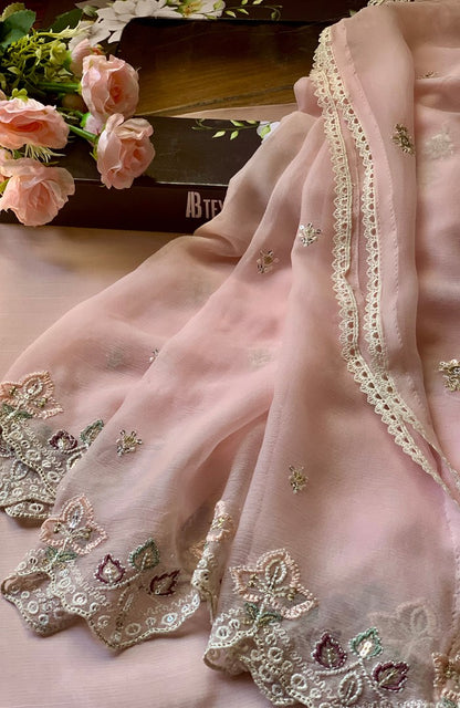 Unstitched Chiffon 3 Piece Embroidered Formal Suit