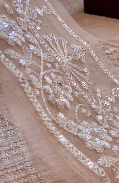 Unstitched Chiffon 3 Piece Embroidered Formal Suit