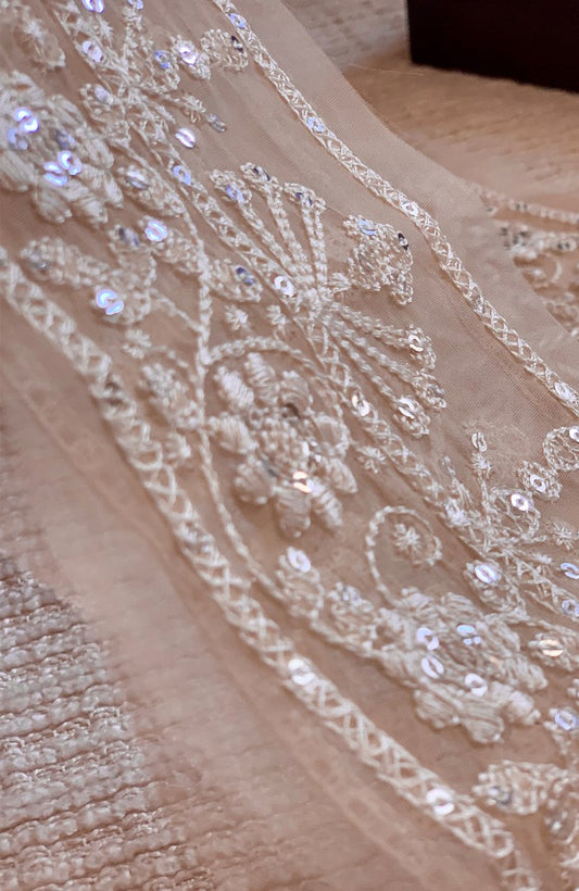 Unstitched Chiffon 3 Piece Embroidered Formal Suit